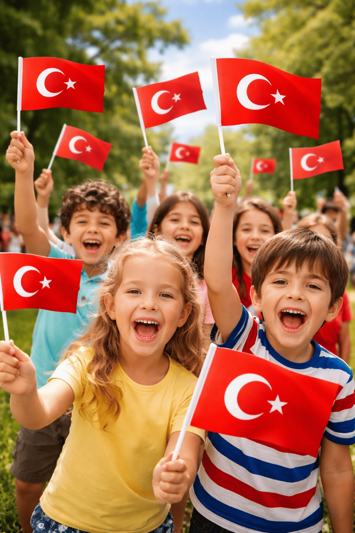 Kağıt Türk Elde Sallama bayrak 20x30cm