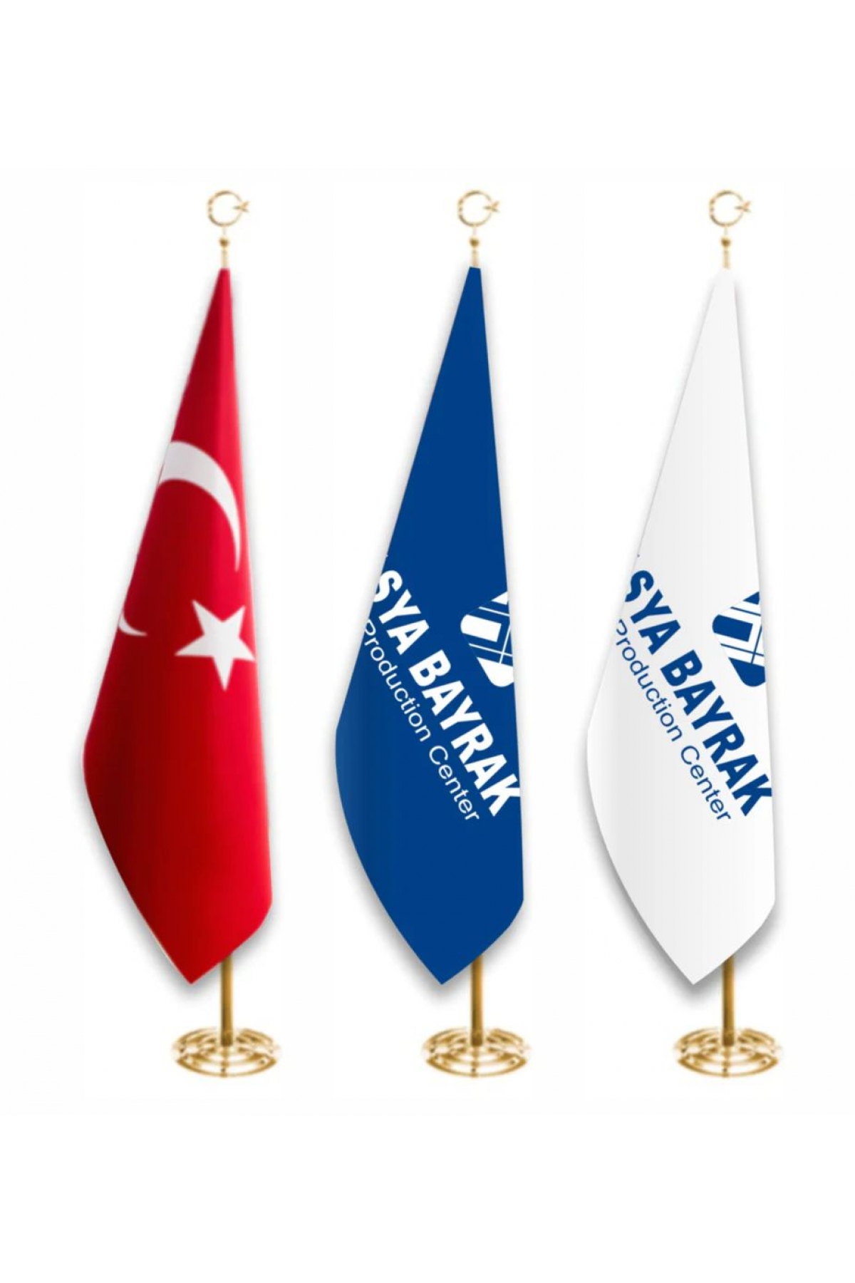 245 Cm Saçaksız Sarı Kaplama Makam Bayrağı