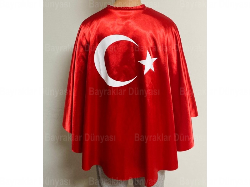 10'lu Türk Bayraklı Pelerin -okul Gösteri Kostümü