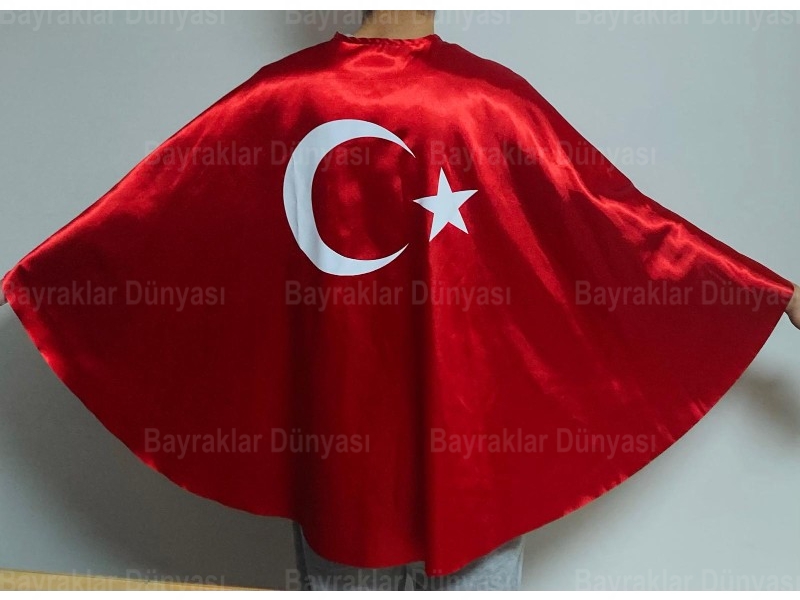 10'lu Türk Bayraklı Pelerin -okul Gösteri Kostümü