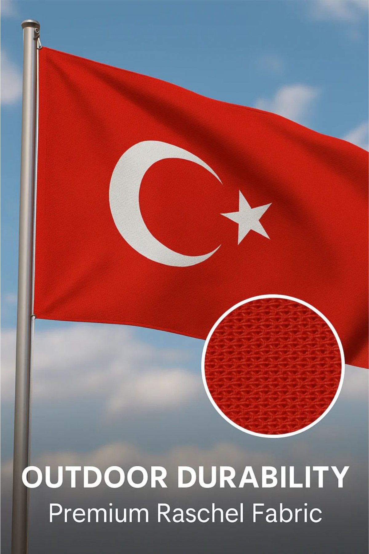 Türk Bayrak 12x18mt Raşel Kumaş