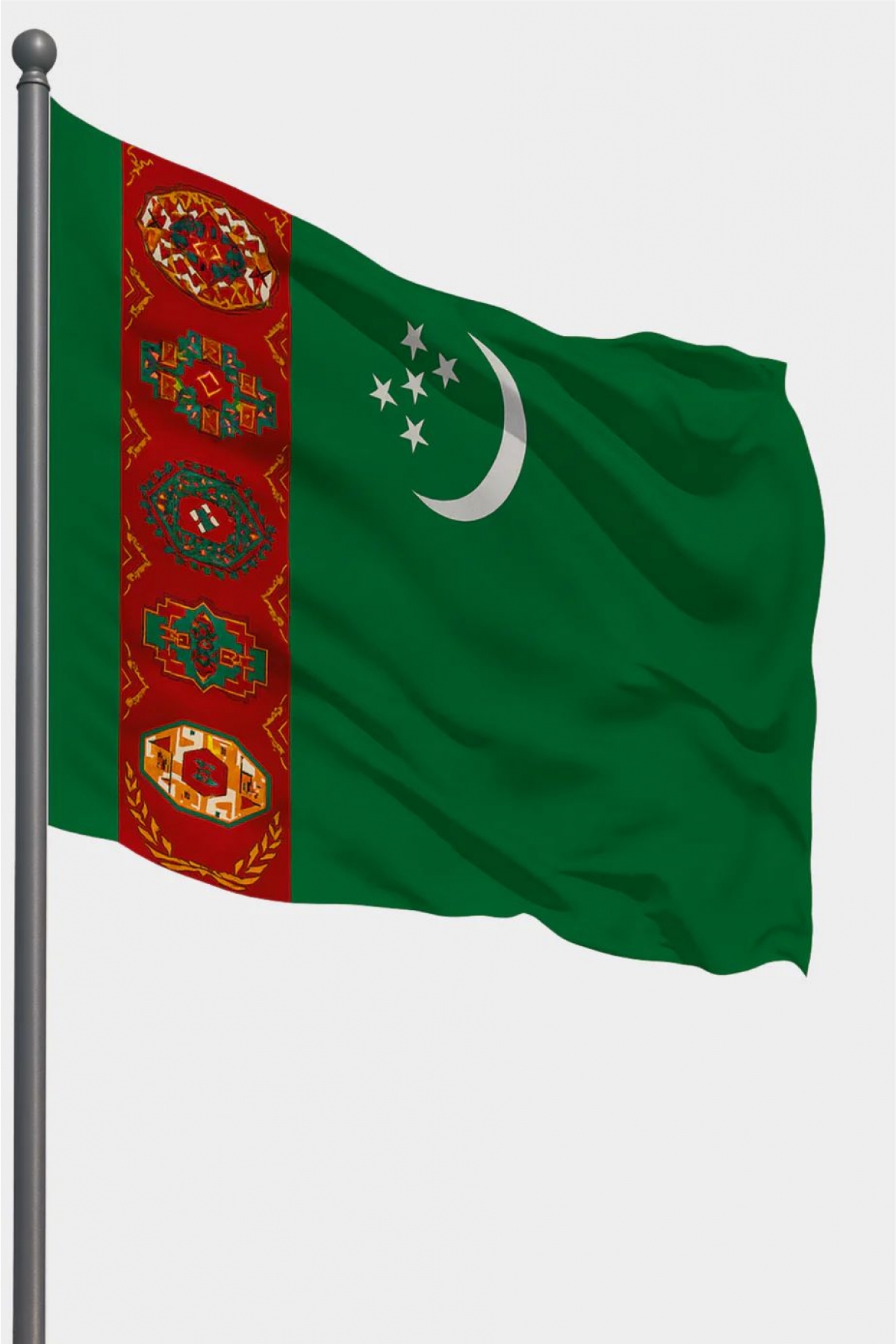 Türkmenistan Bayrak 70x105cm 