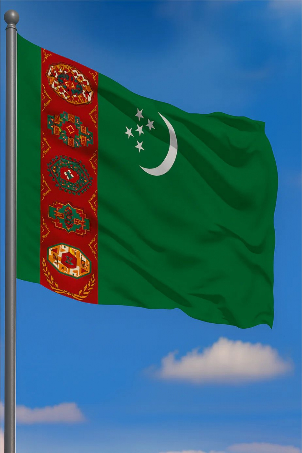 Türkmenistan Bayrak 70x105cm 