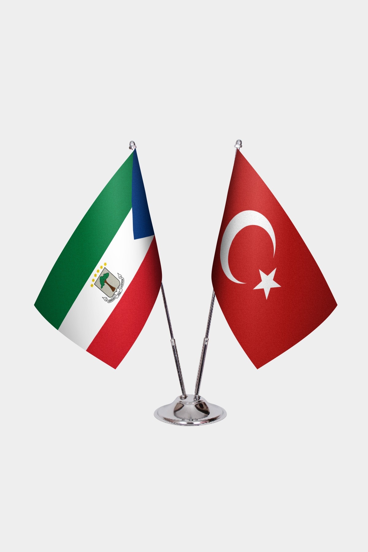 Ekvator Ginesi İkili Masa Bayrağı