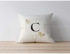 C Harfli Yastık Kılıf