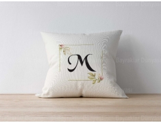 M Harfli Yastık Kılıf