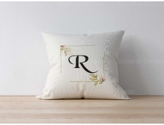 R Harfli Yastık Kılıf