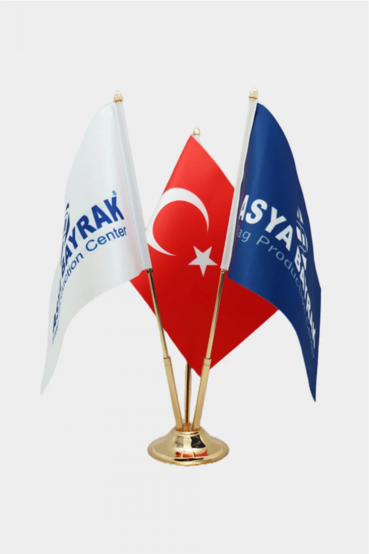 Üçlü Sarı Kaplama Masa Bayrak