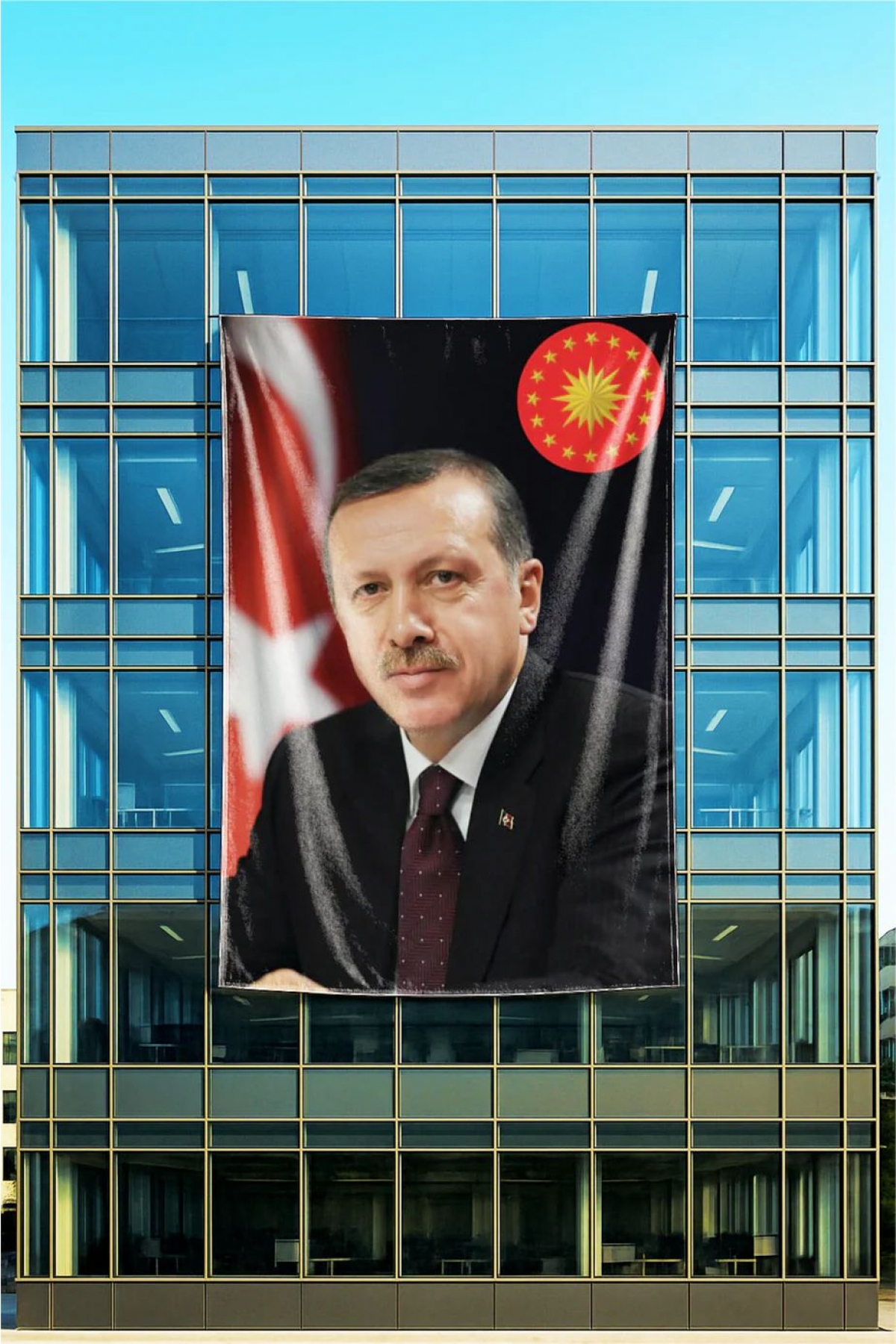 Recep Tayyip Erdoğan Posteri 8x12mt Raşel Kumaş