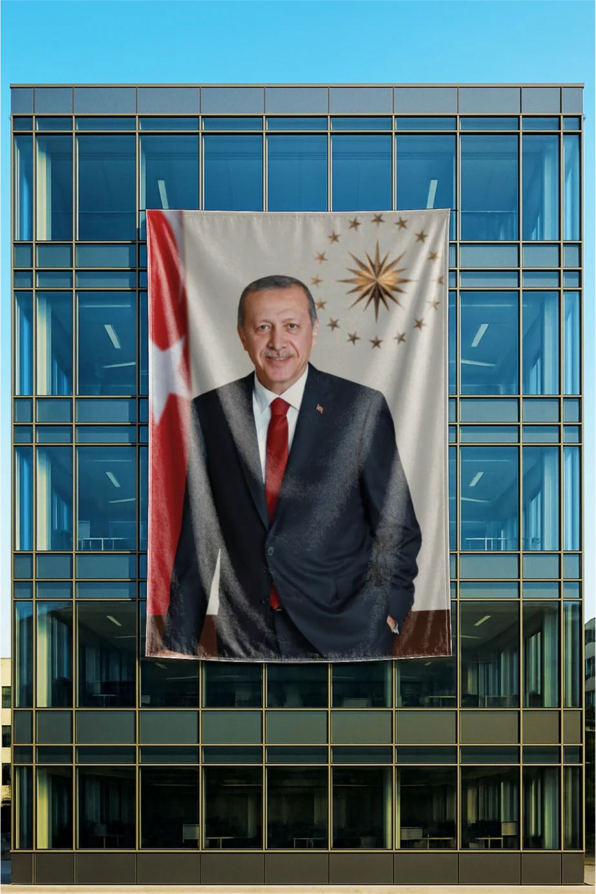Recep Tayyip Erdoğan Posteri 100x150cm Raşel Kumaş