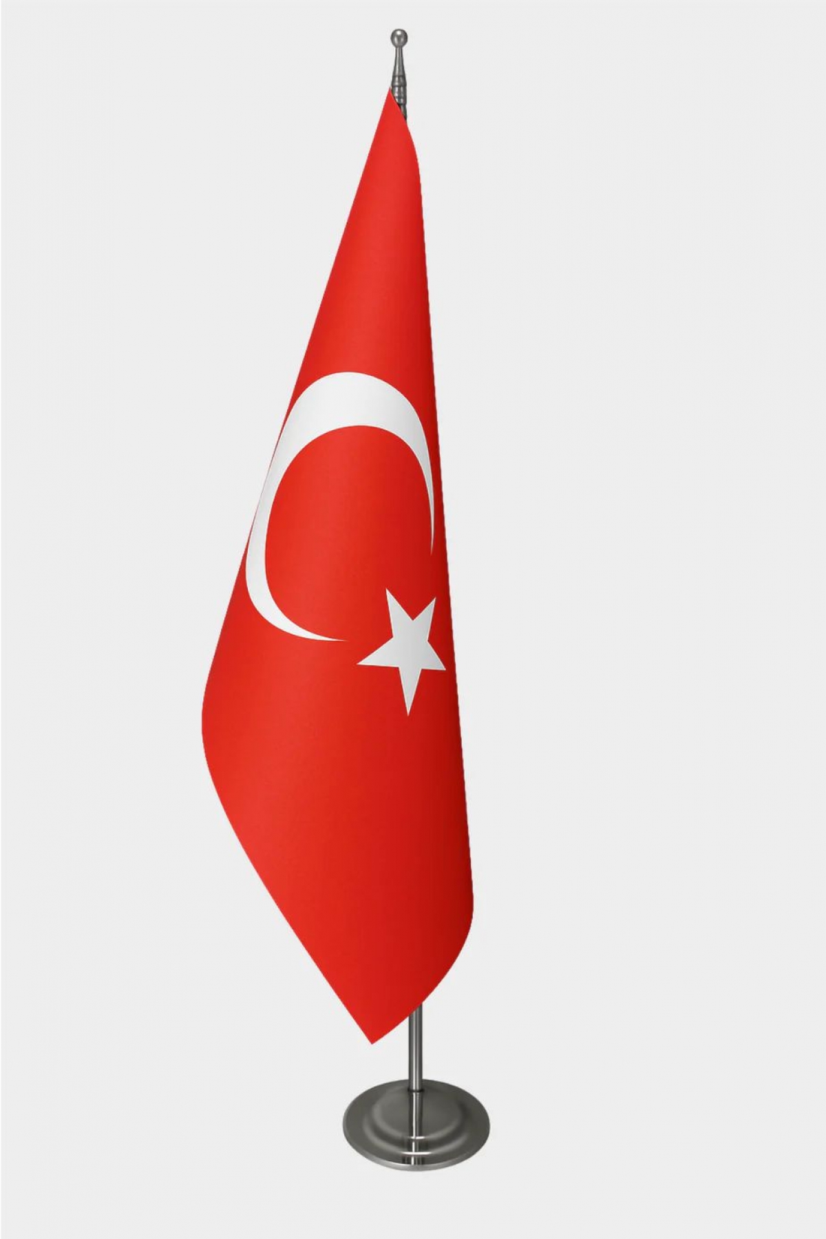 Türk Makam Bayrağı Krom Direk