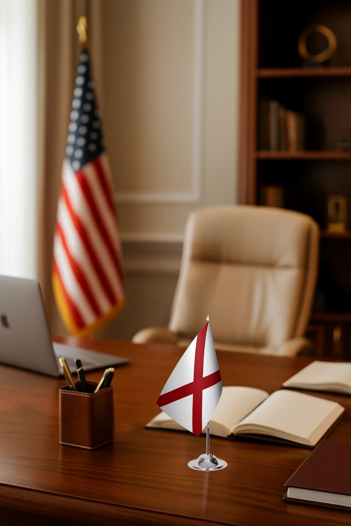 Alabama Eyalet Masa Bayrağı detay görünümü