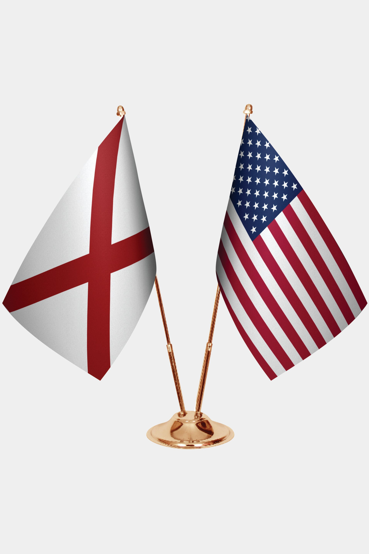 Alabama ve ABD İkili Masa Bayrağı Seti yakın çekim