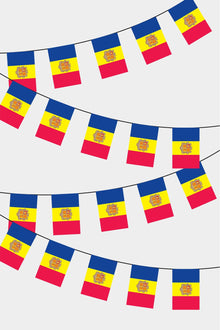 Andorra Dikdörtgen Süsleme Bayrak