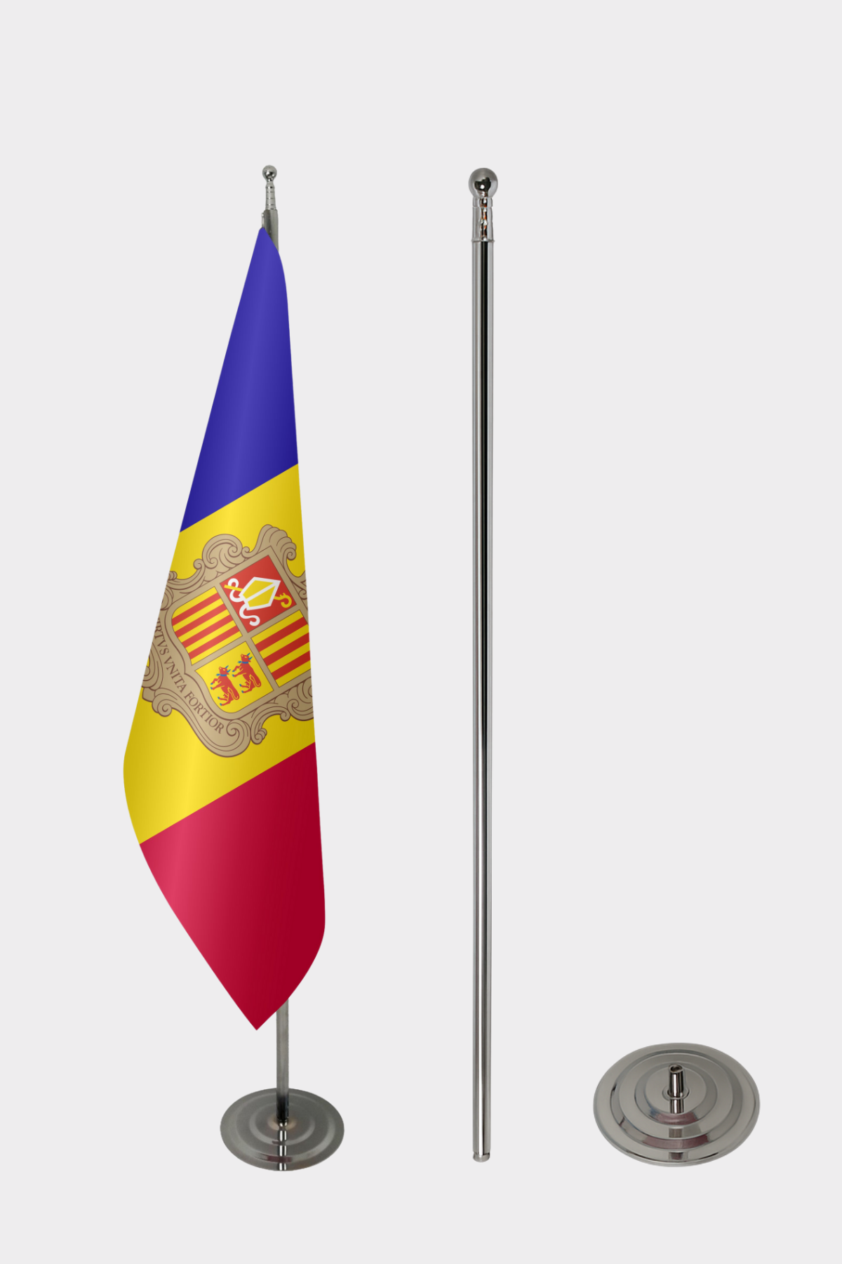 Andorra Makam Bayrağı Seti yakın çekim