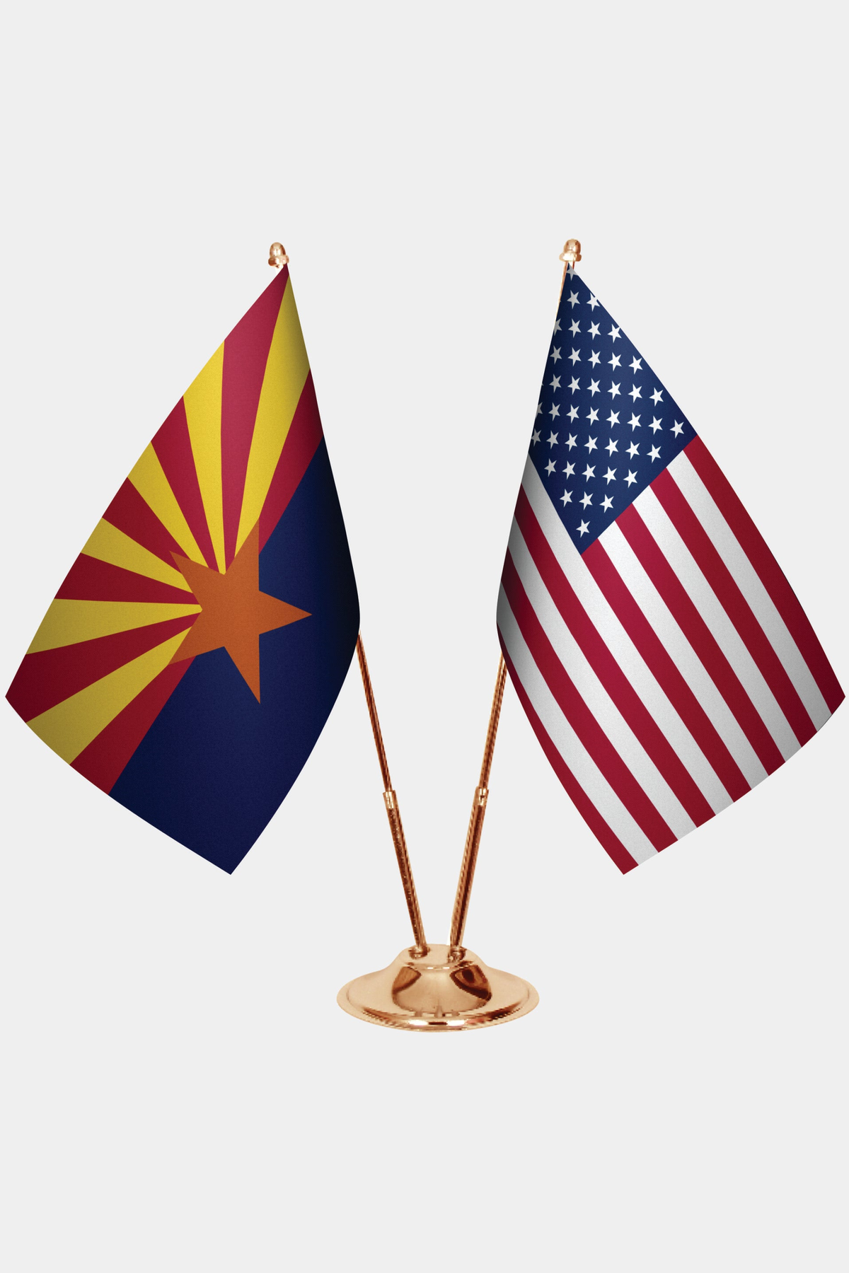 Arizona ve ABD İkili Masa Bayrağı Seti yakın çekim