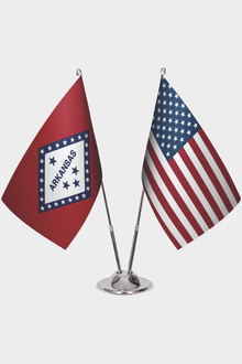 Arkansas ve ABD İkili Masa Bayrağı Seti