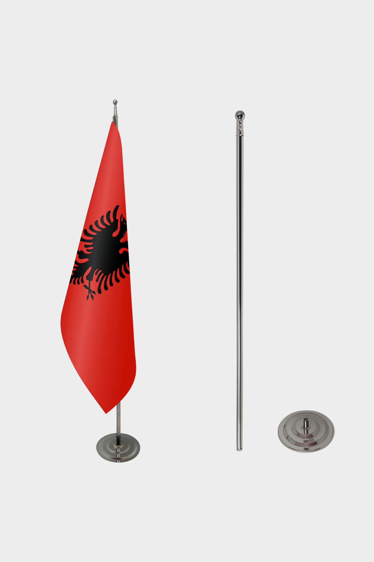 Arnavutluk Makam Bayrağı Seti yakın çekim