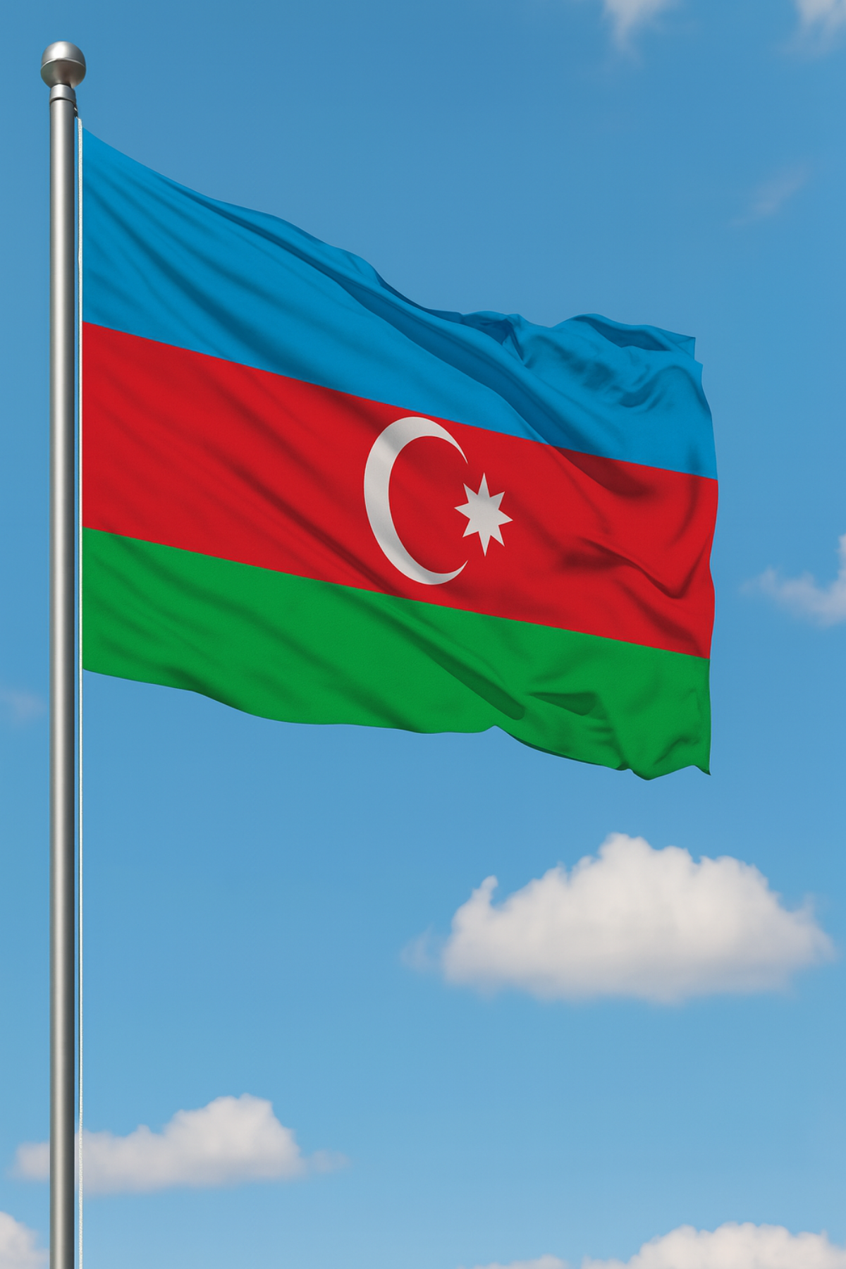 Azerbaycan Bayrağı detay görünümü