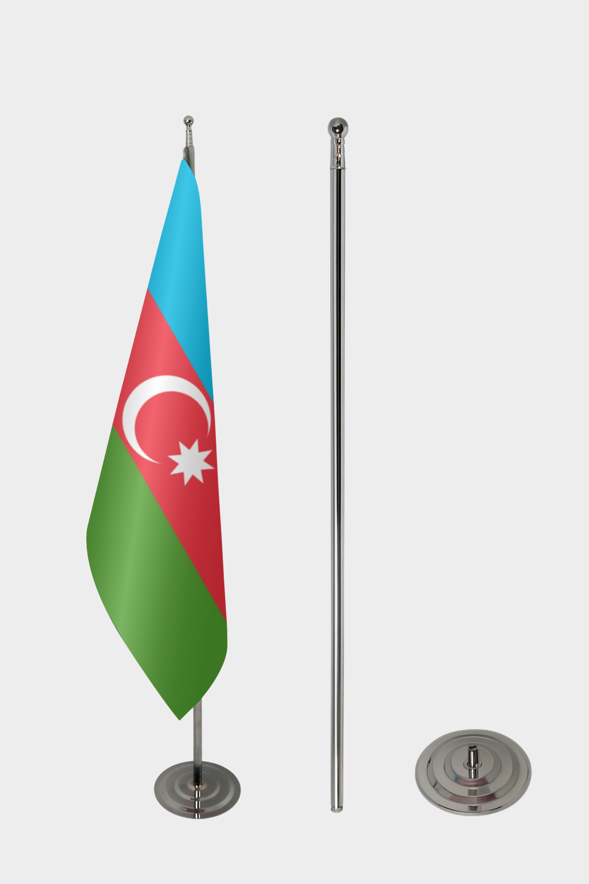 Azerbaycan Makam Bayrağı Seti yakın çekim