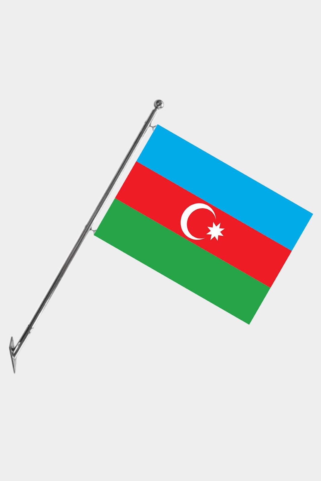 Azerbaycan Teleskopik Duvar Bayrağı Seti