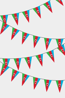 Azerbaycan Üçgen Süsleme Bayrak