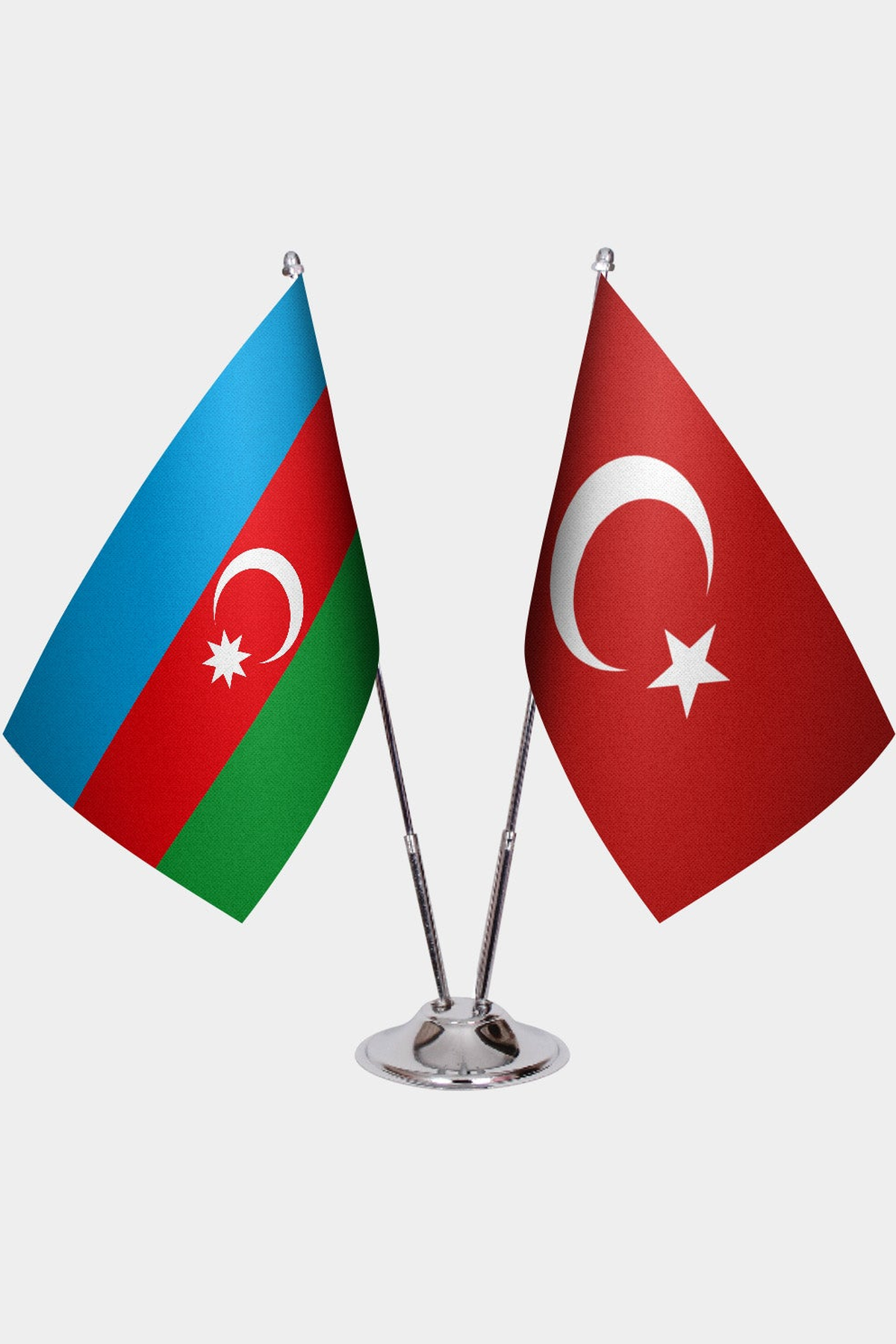 Azerbaycan ve Türkiye İkili Masa Bayrağı Seti