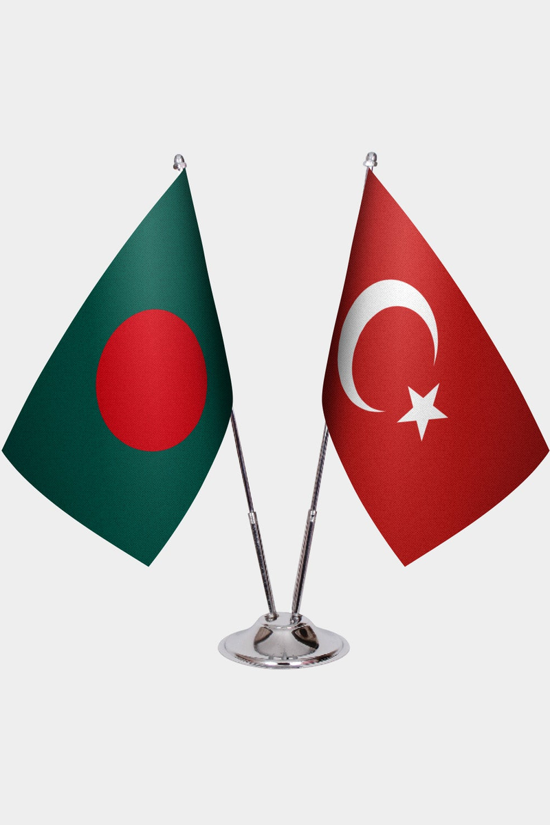 Bangladeş ve Türkiye İkili Masa Bayrağı Seti