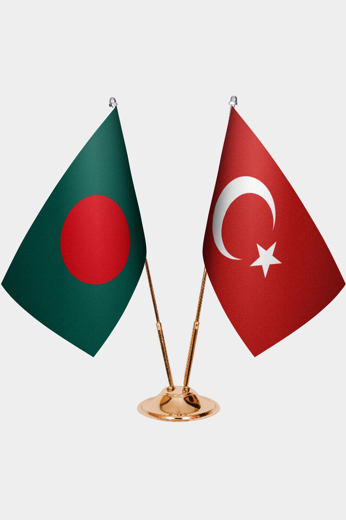 Bangladeş ve Türkiye İkili Masa Bayrağı Seti kurulum görünümü