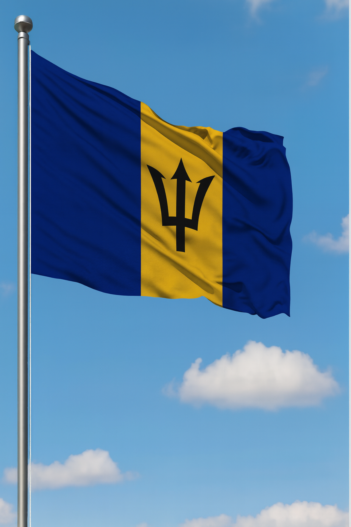 Barbados Bayrağı detay görünümü