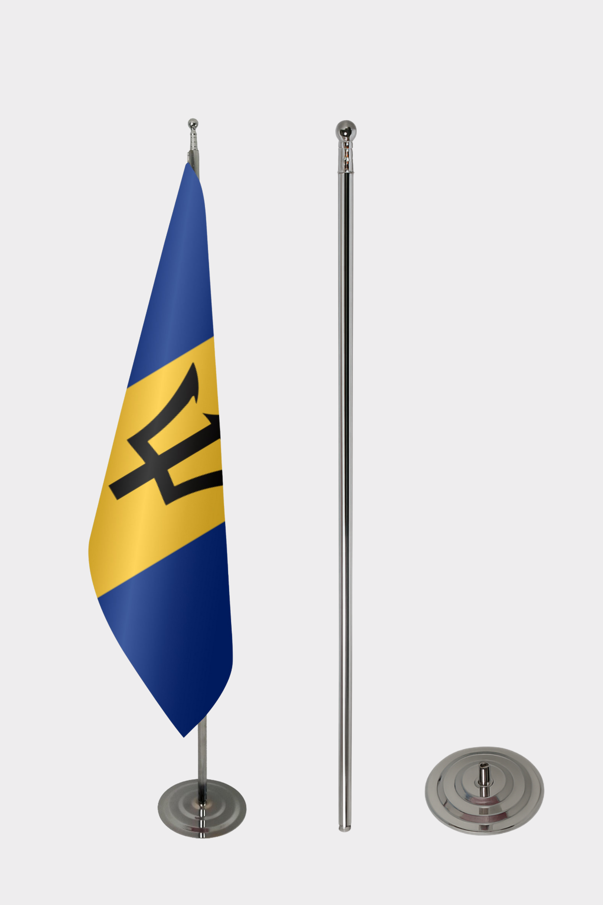 Barbados Makam Bayrağı Seti yakın çekim