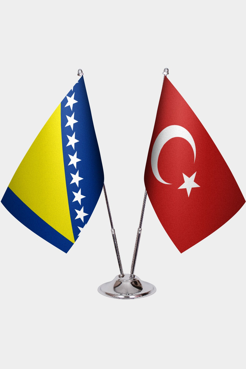 Bosna-Hersek ve Türkiye İkili Masa Bayrağı Seti