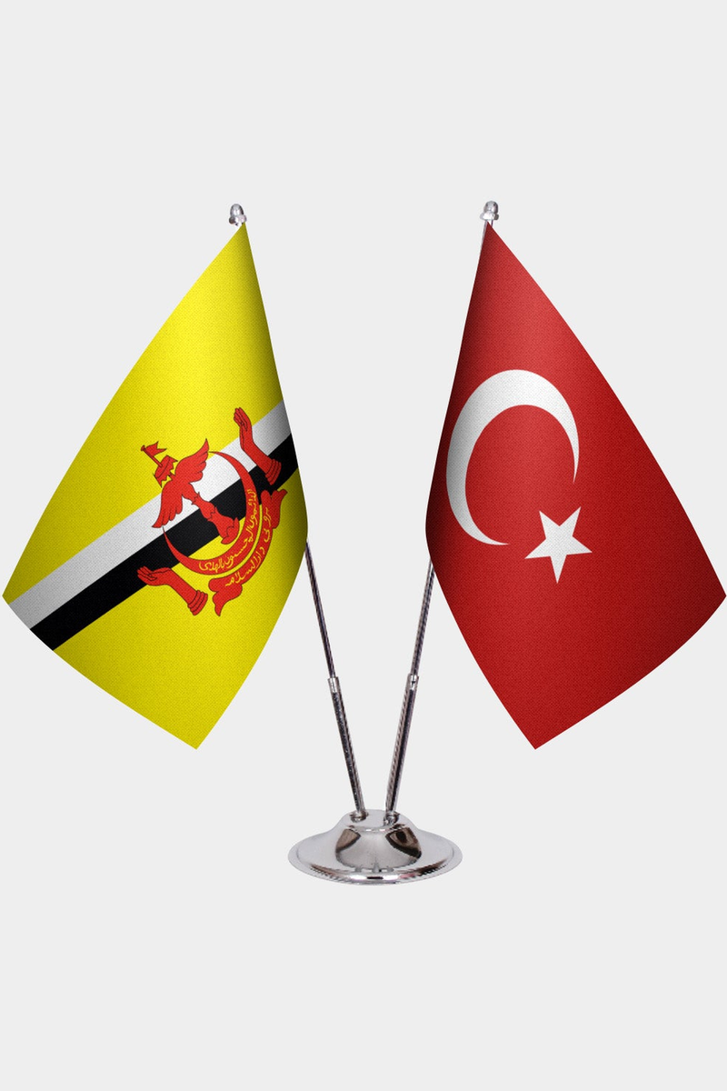 Brunei ve Türkiye İkili Masa Bayrağı Seti