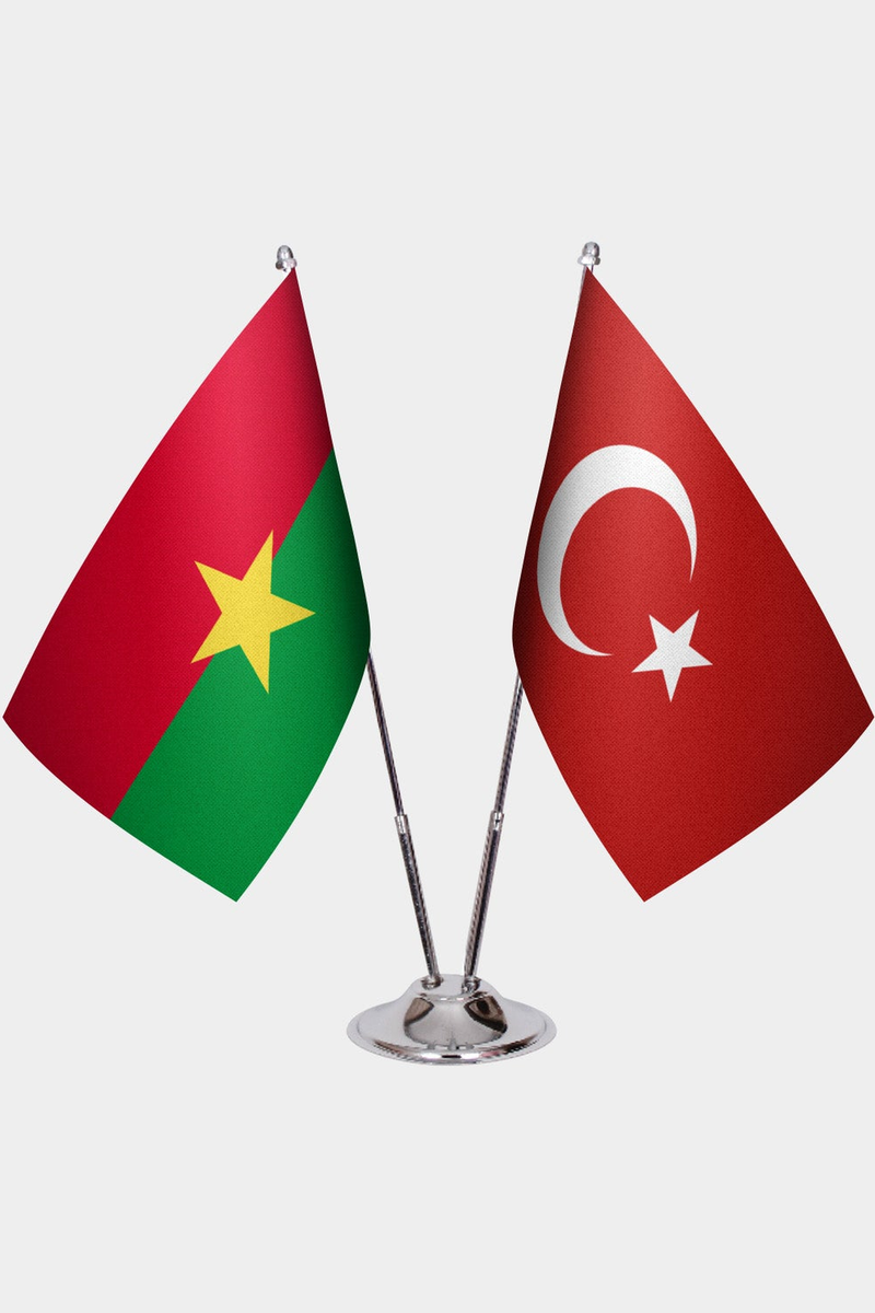 Burkina Faso ve Türkiye İkili Masa Bayrağı Seti