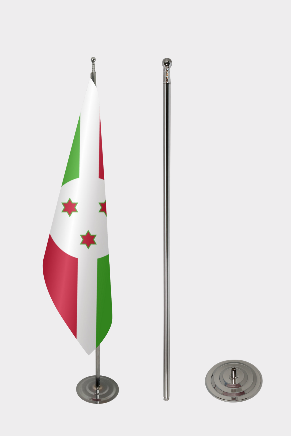 Burundi Makam Bayrağı Seti yakın çekim