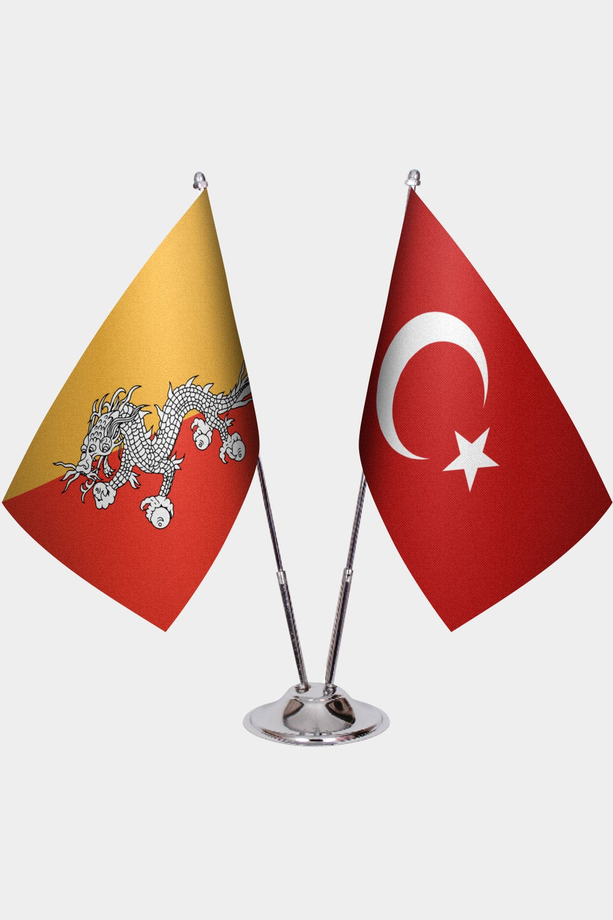 Butan ve Türkiye İkili Masa Bayrağı Seti