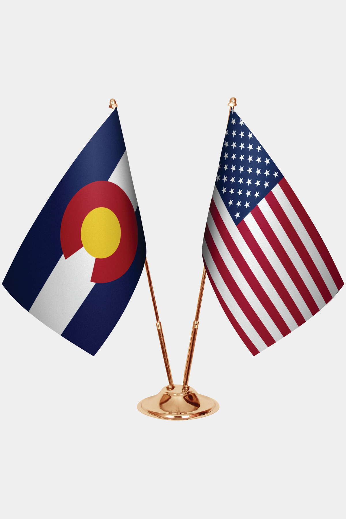 Colorado ve ABD İkili Masa Bayrağı Seti yakın çekim