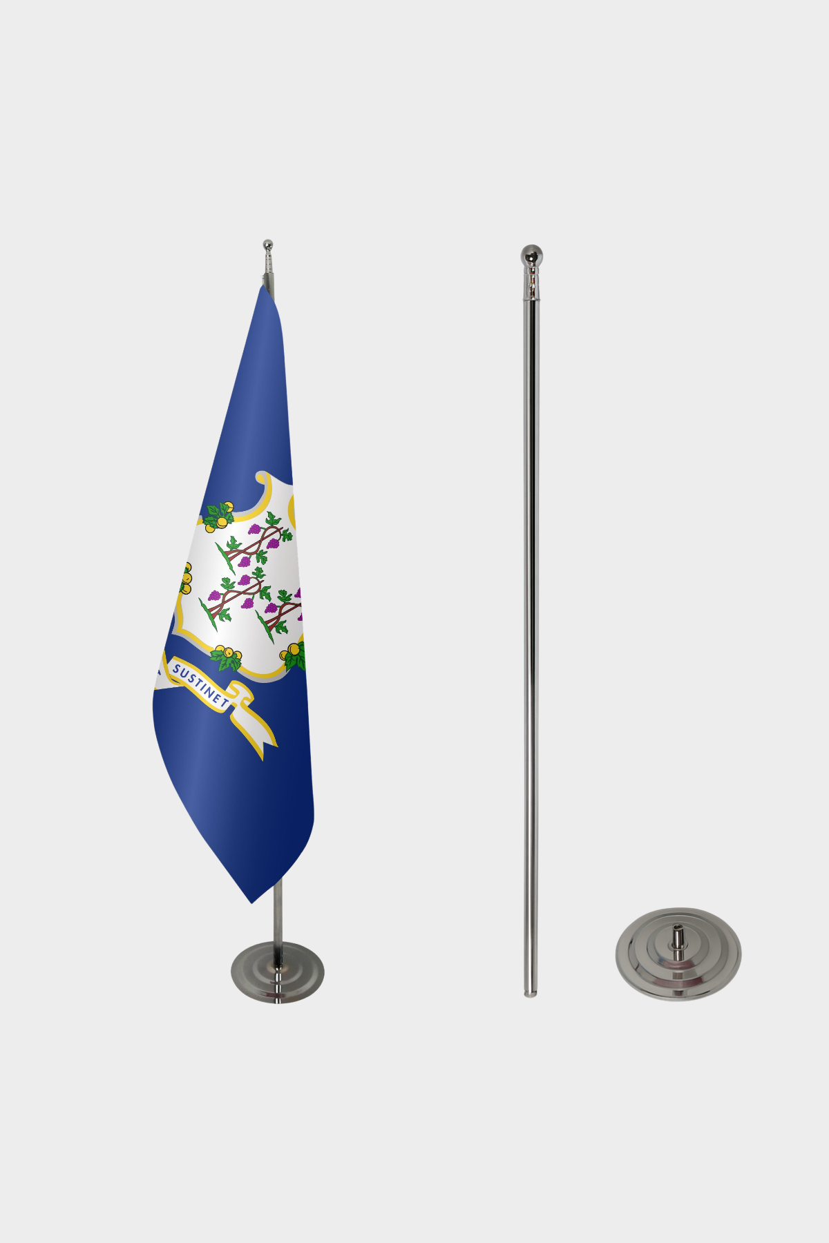 Connecticut Makam Bayrağı Seti yakın çekim