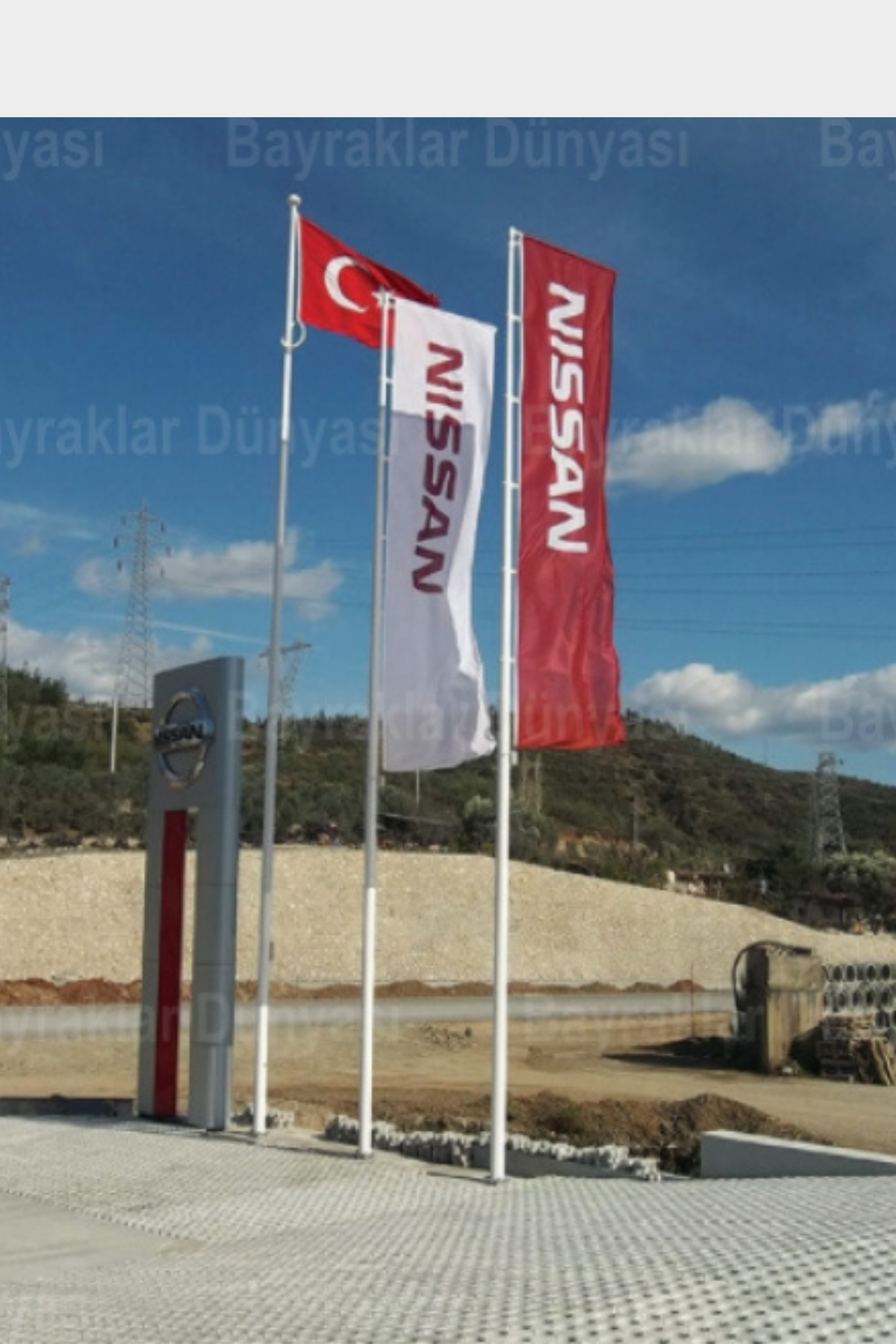 Dikey Direk Bayrağı malzeme detayı