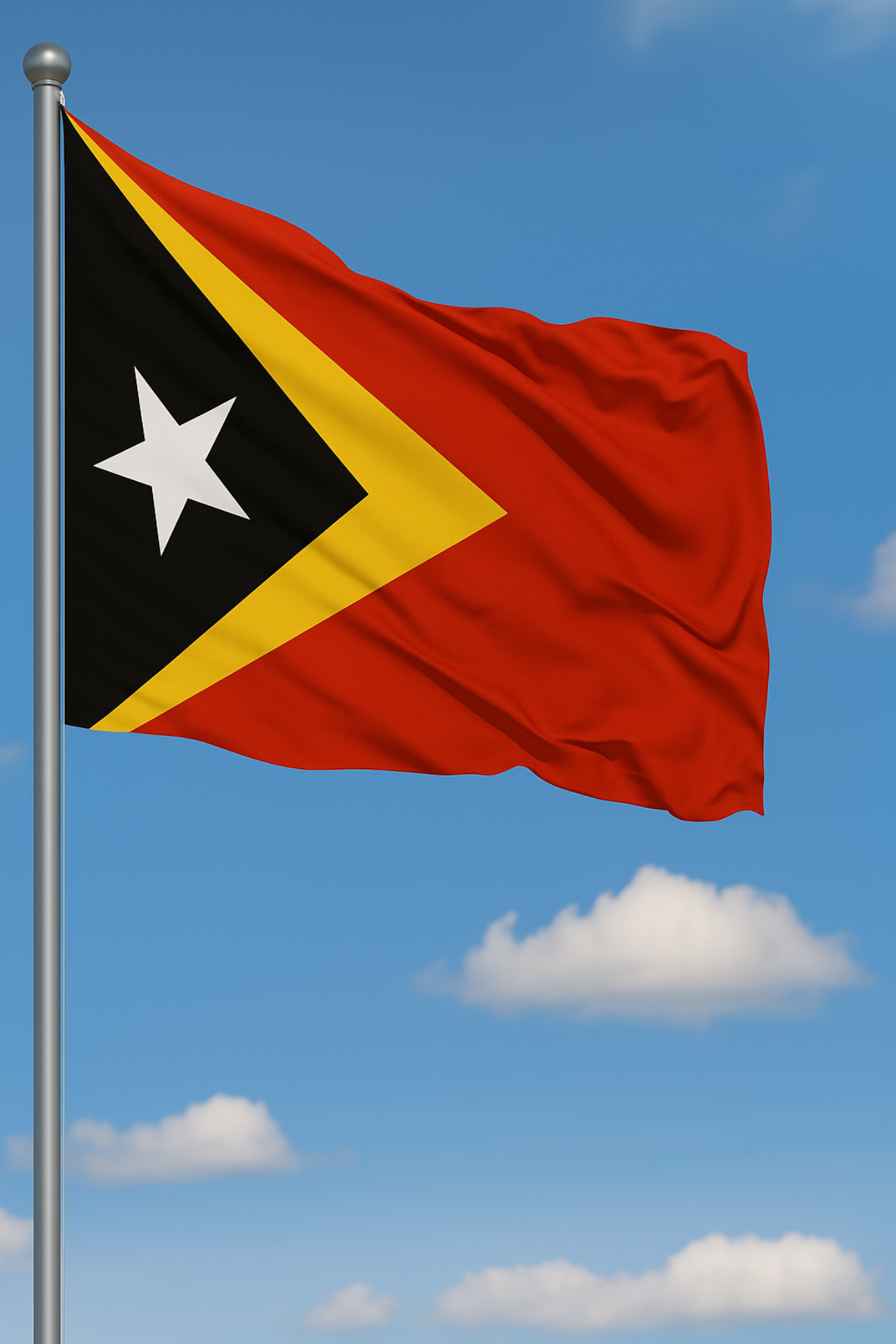 Doğu Timor Bayrağı detay görünümü