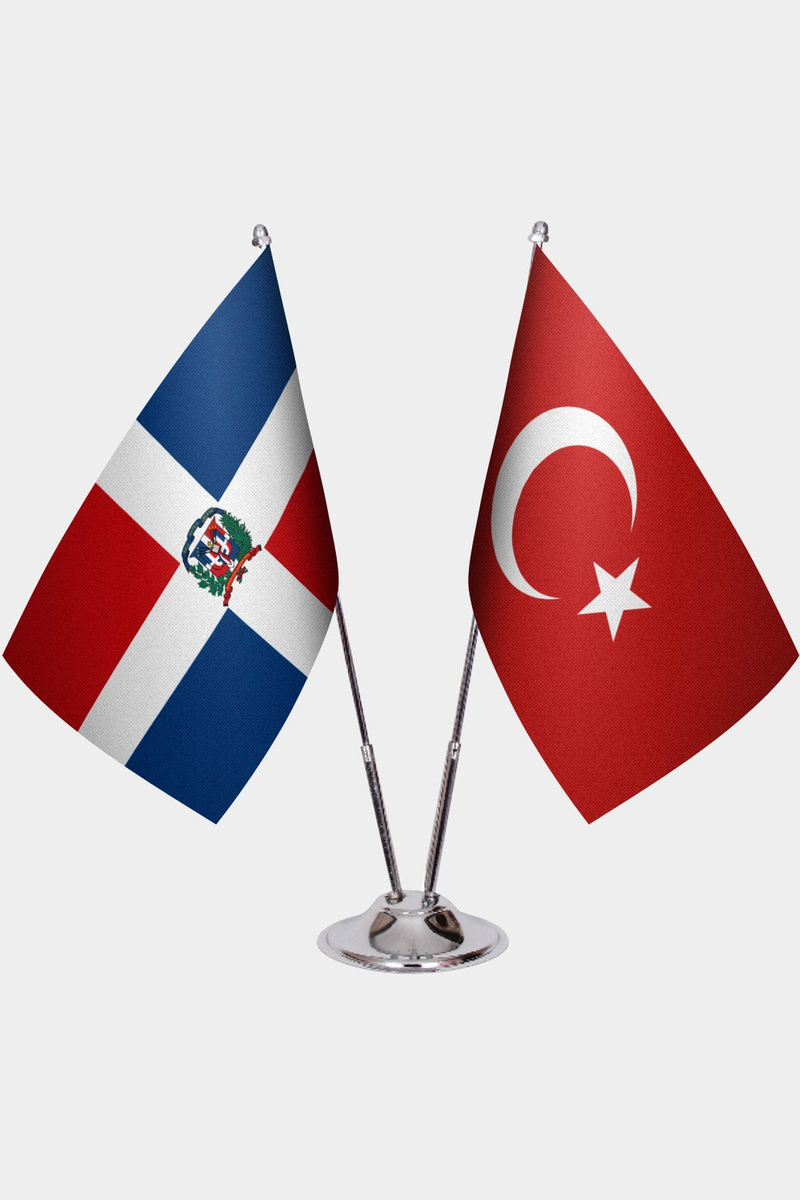 Dominik Cumhuriyeti ve Türkiye İkili Masa Bayrağı Seti