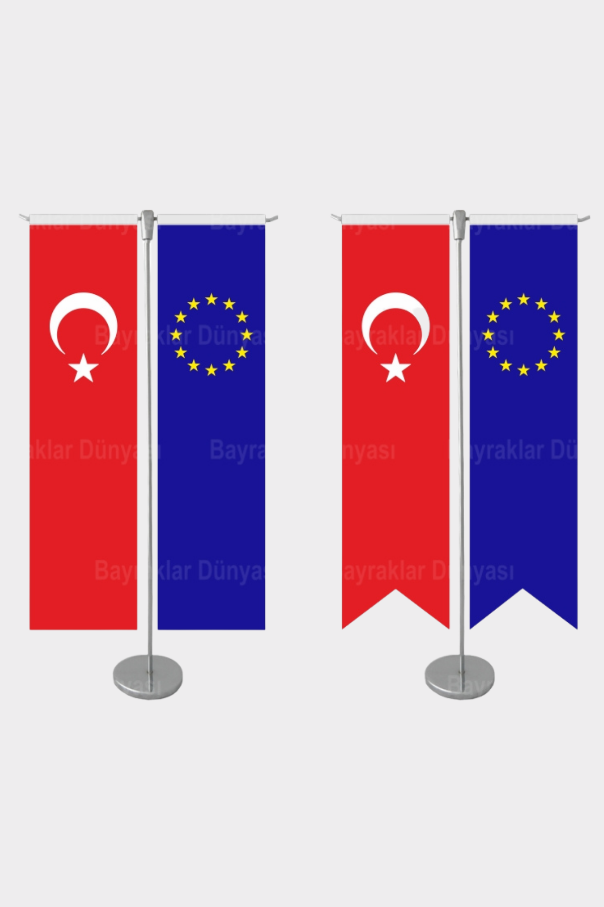 Düz T Şeklinde Masa Bayrağı detay görünümü