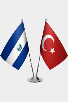 El Salvador ve Türkiye İkili Masa Bayrağı Seti