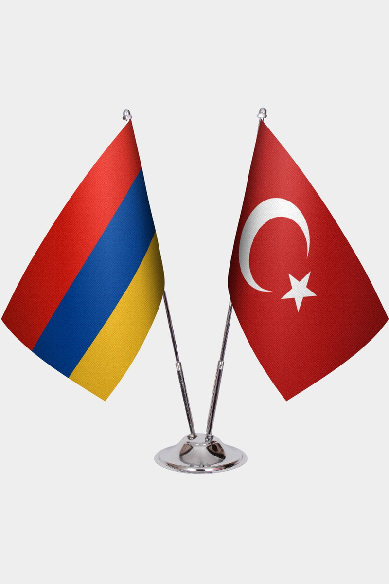 Ermenistan ve Türkiye İkili Masa Bayrağı Seti