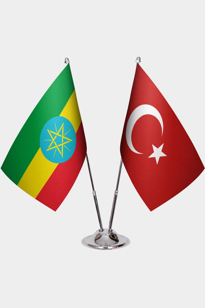 Etiyopya ve Türkiye İkili Masa Bayrağı Seti