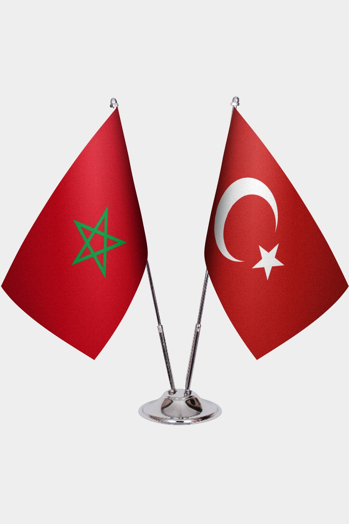 Fas ve Türkiye İkili Masa Bayrağı Seti