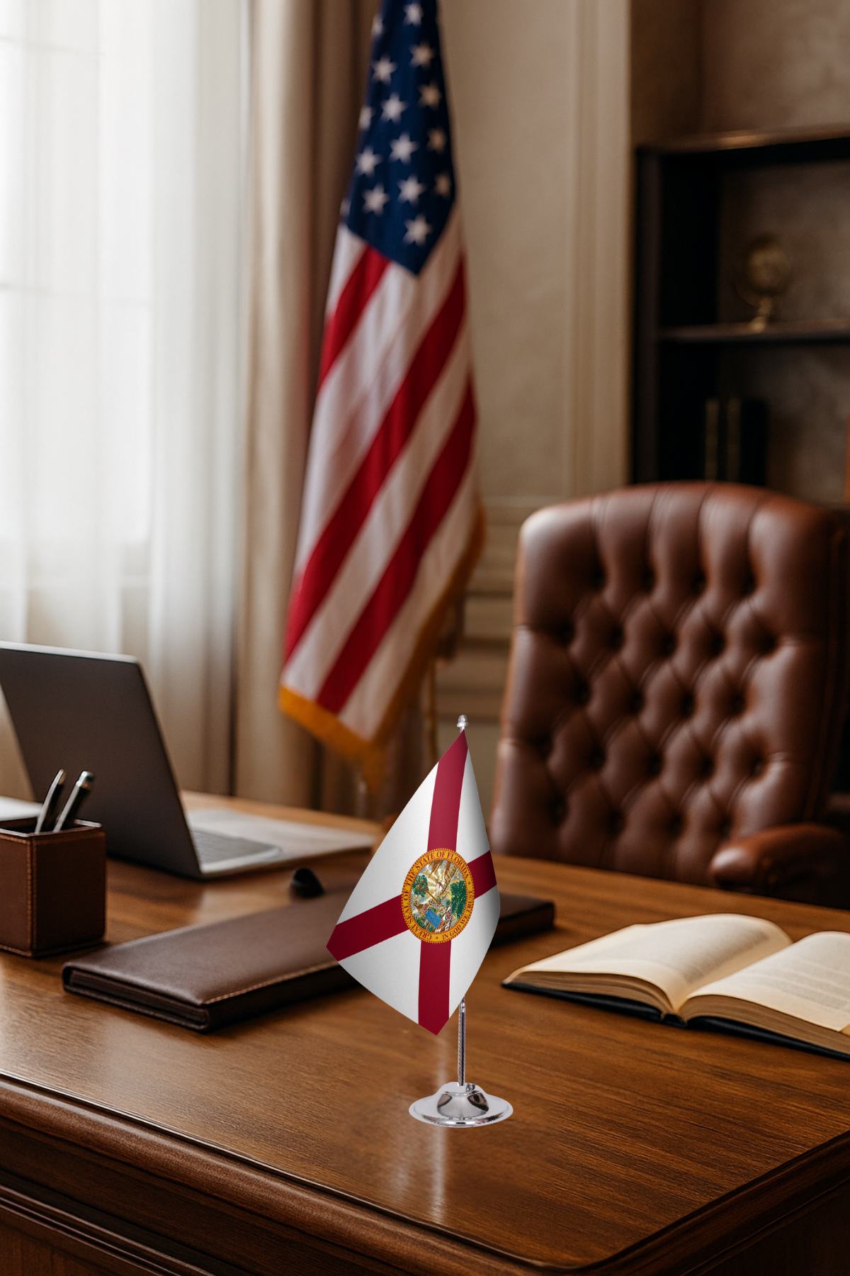 Florida Eyalet Masa Bayrağı detay görünümü