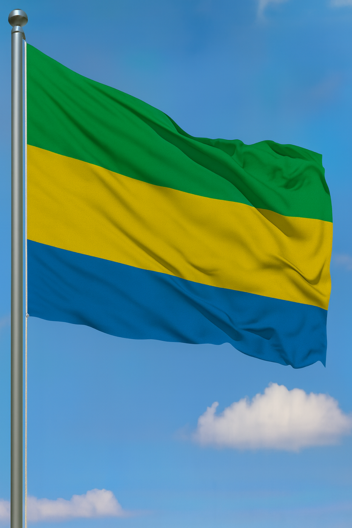 Gabon Bayrağı detay görünümü