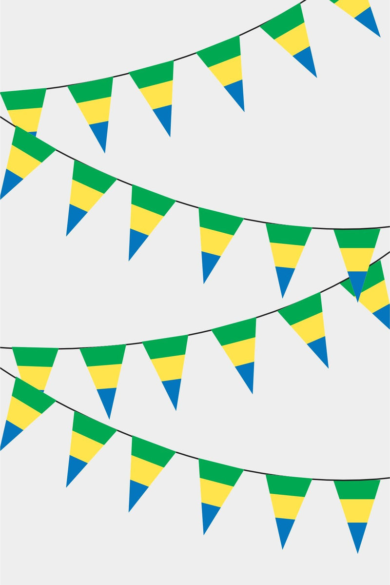 Gabon Üçgen Süsleme Bayrak