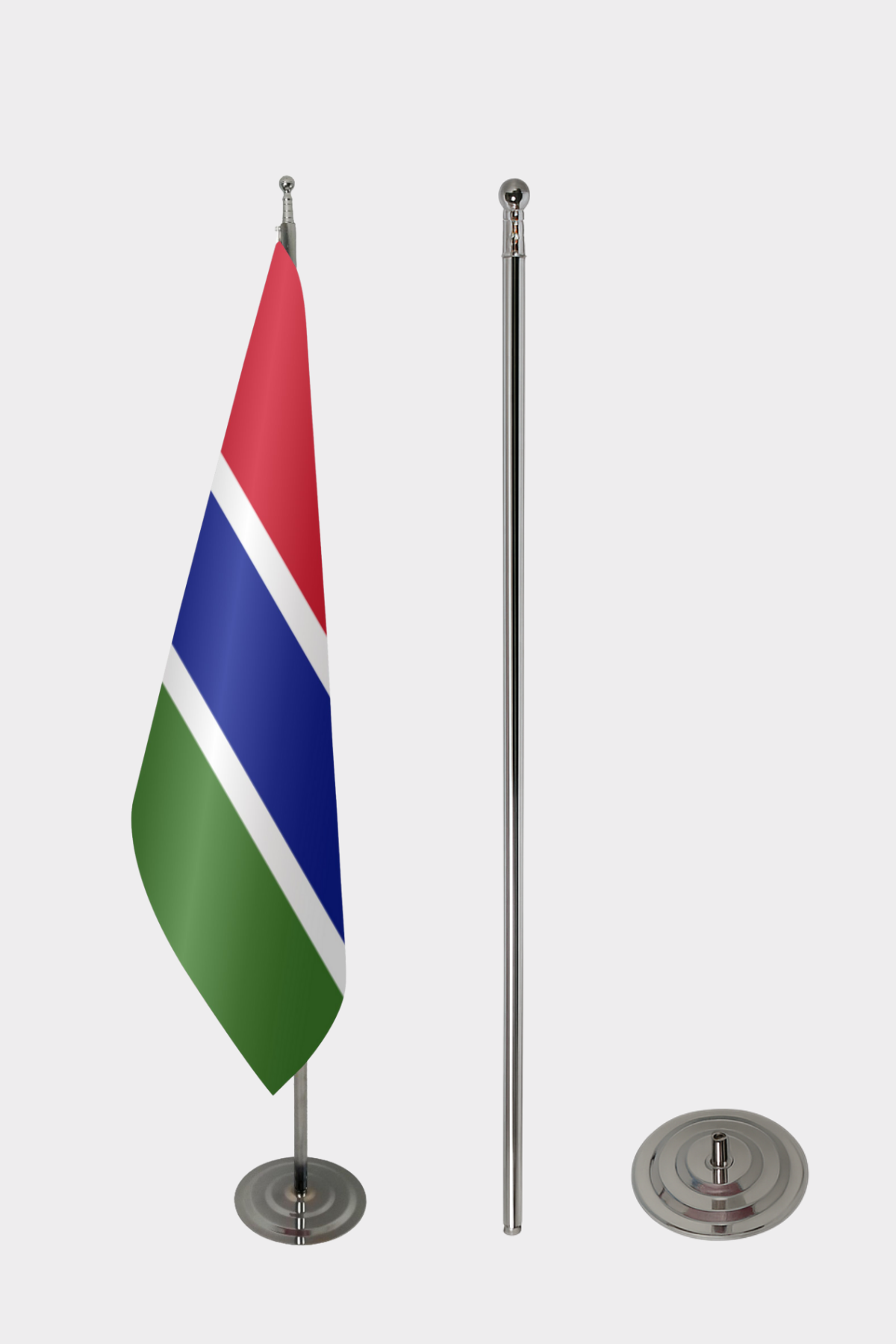 Gambiya Makam Bayrağı Seti yakın çekim